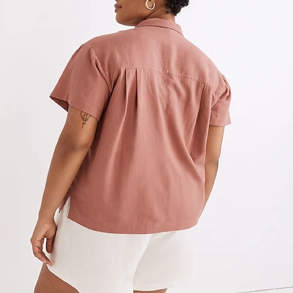 Madewell Linen Camp Shirt Womens XXL Lagenlook Button Up Collared - Picture 8 of 10